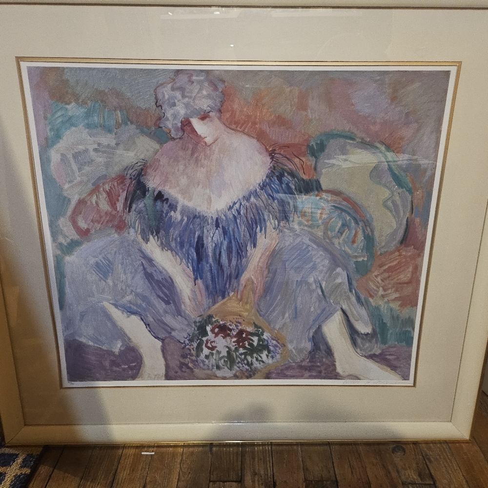 Barbara woods numbered painting framed